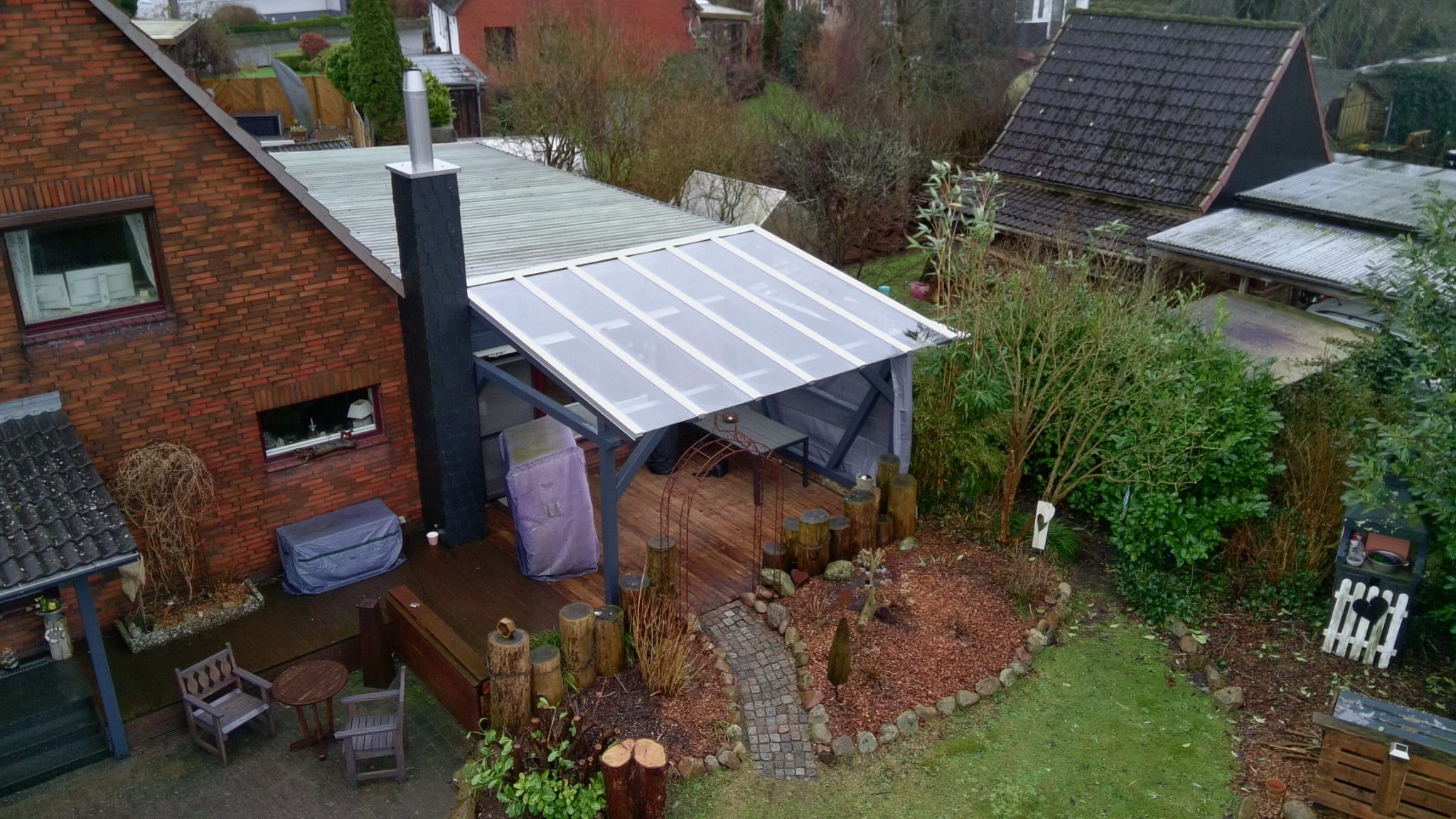 Terrassenüberdachung mit Glasdach